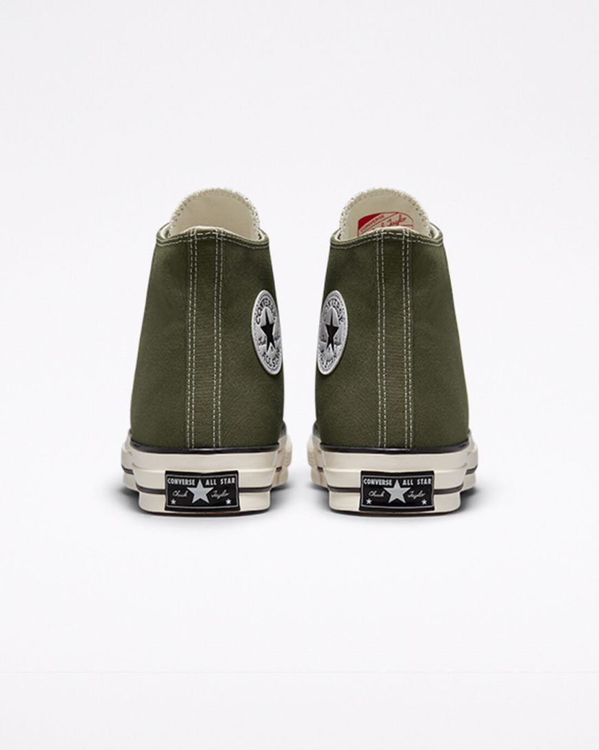 Zapatillas Altas Converse Chuck 70 Canvas Mujer Verde Oliva Negras | PE W805PL